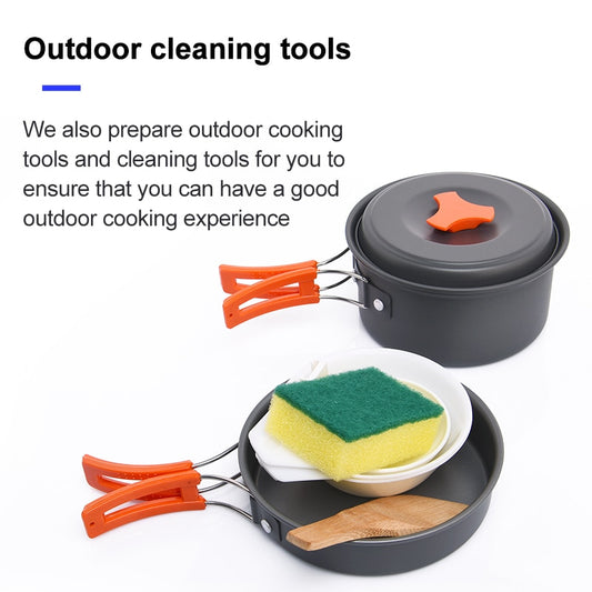 Widesea Camping Outdoor Cookware Set Tableware Cooking Cutlery Utensils Hiking Picnic Travel Equipment Tourist Cooker Fishing