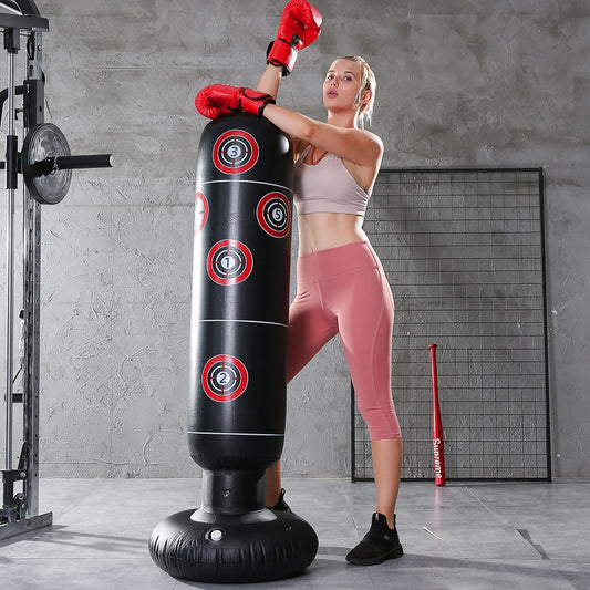 Inflatable Boxing Bag Training Pressure Relief Exercise Water Base Punching Standing Sandbag Fitness Body Building Equipment 