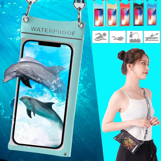 Waterproof Touchscreen Mobile Phone Case Swimming Bag Beach Dusproof Cellphone Case Cover Hot Spring Diving Bag Water Sports Bag